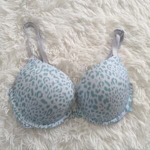 Victoria's Secret Light Blue Leopard Push Up 34D